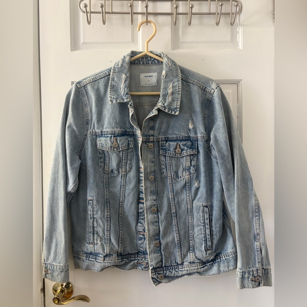 Old Navy Light Blue Distress Denim Jacket